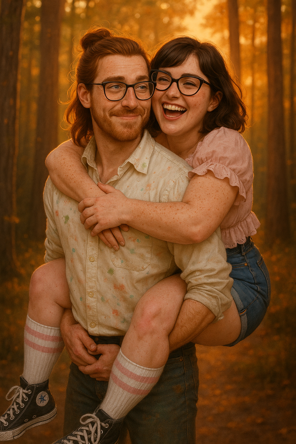 Sunset Piggyback Laughs